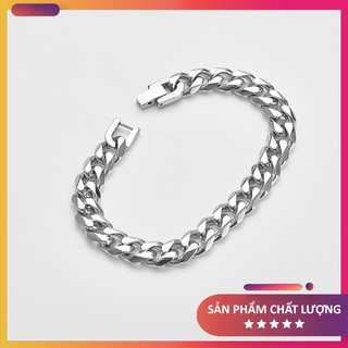 Vòng đeo tay nam nữ mạ bạc sáng bóng, chất liệu thép titan siêu bền không gỉ [ẢNH, VIDEO THẬT]