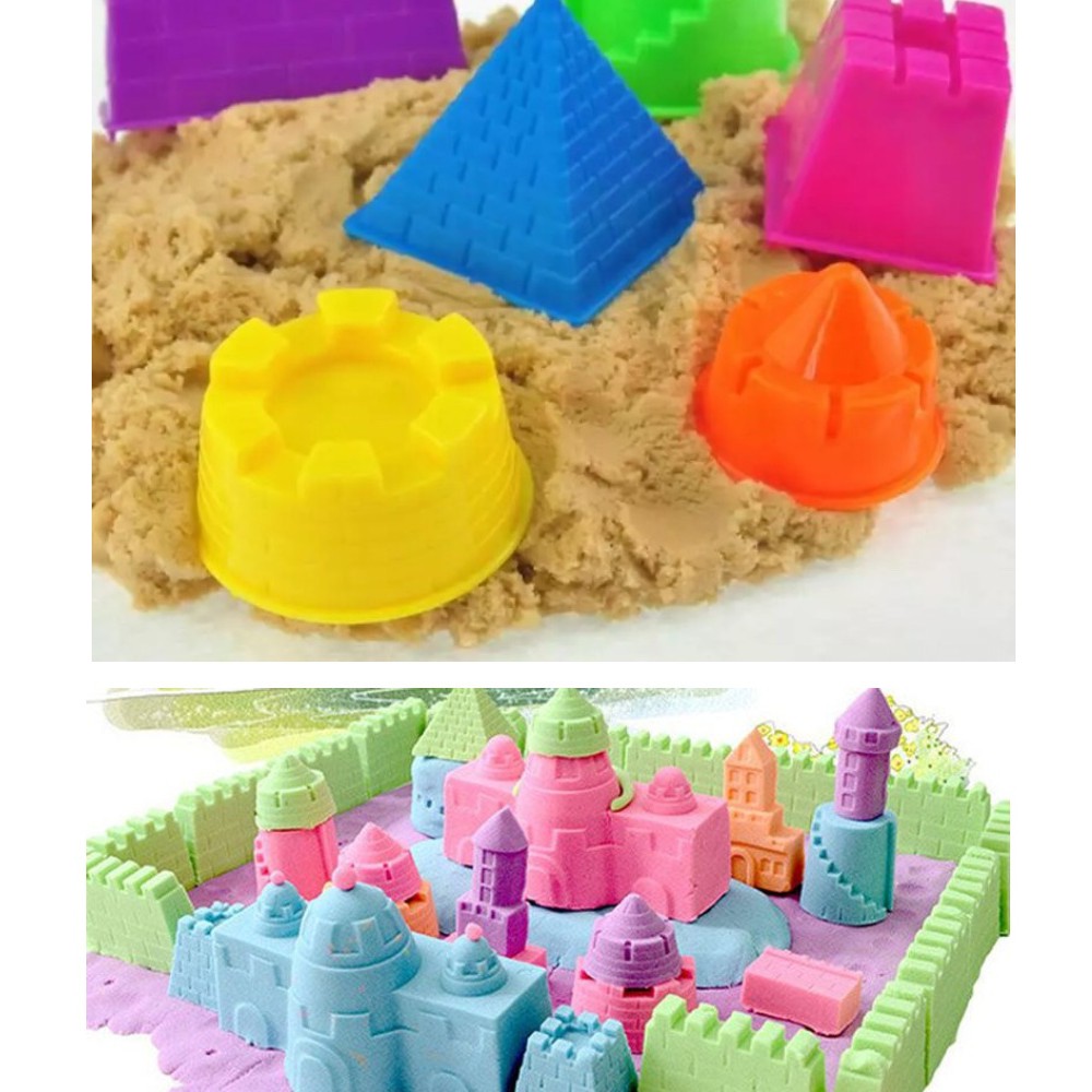 Combo 3kg cát động lực Kèm khuôn lâu đài 22 chi tiết - Cát vi sinh không dính tay, không ra màu Smart Baby