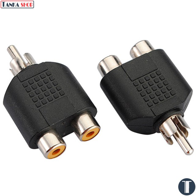 Jack gộp audio 2 đầu bông sen RCA sang 1 RCA Male