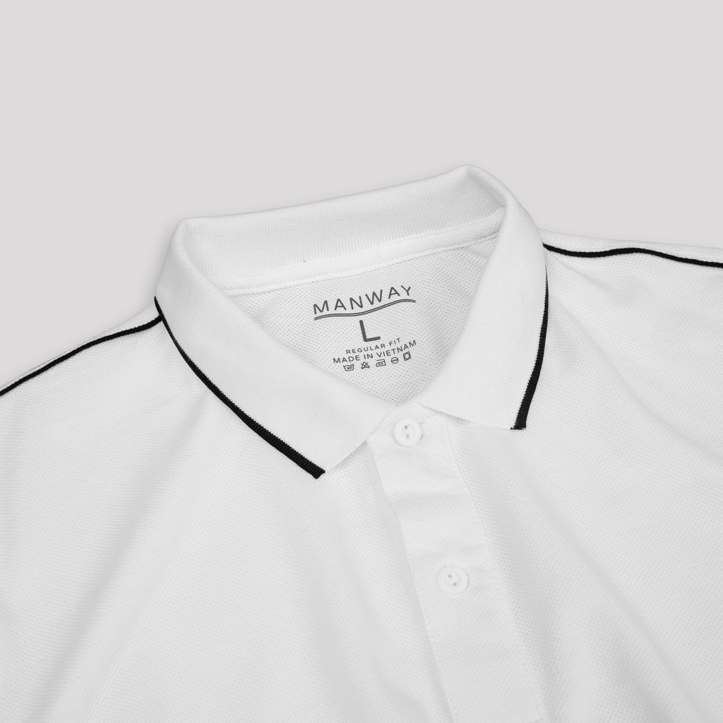 Áo thun Polo nam Cotton 240gsm phiên bản ComfortMax 1.0 phối vai đen dày dặn lịch sự thoải mái tối đa PL154 - MANWAY | BigBuy360 - bigbuy360.vn