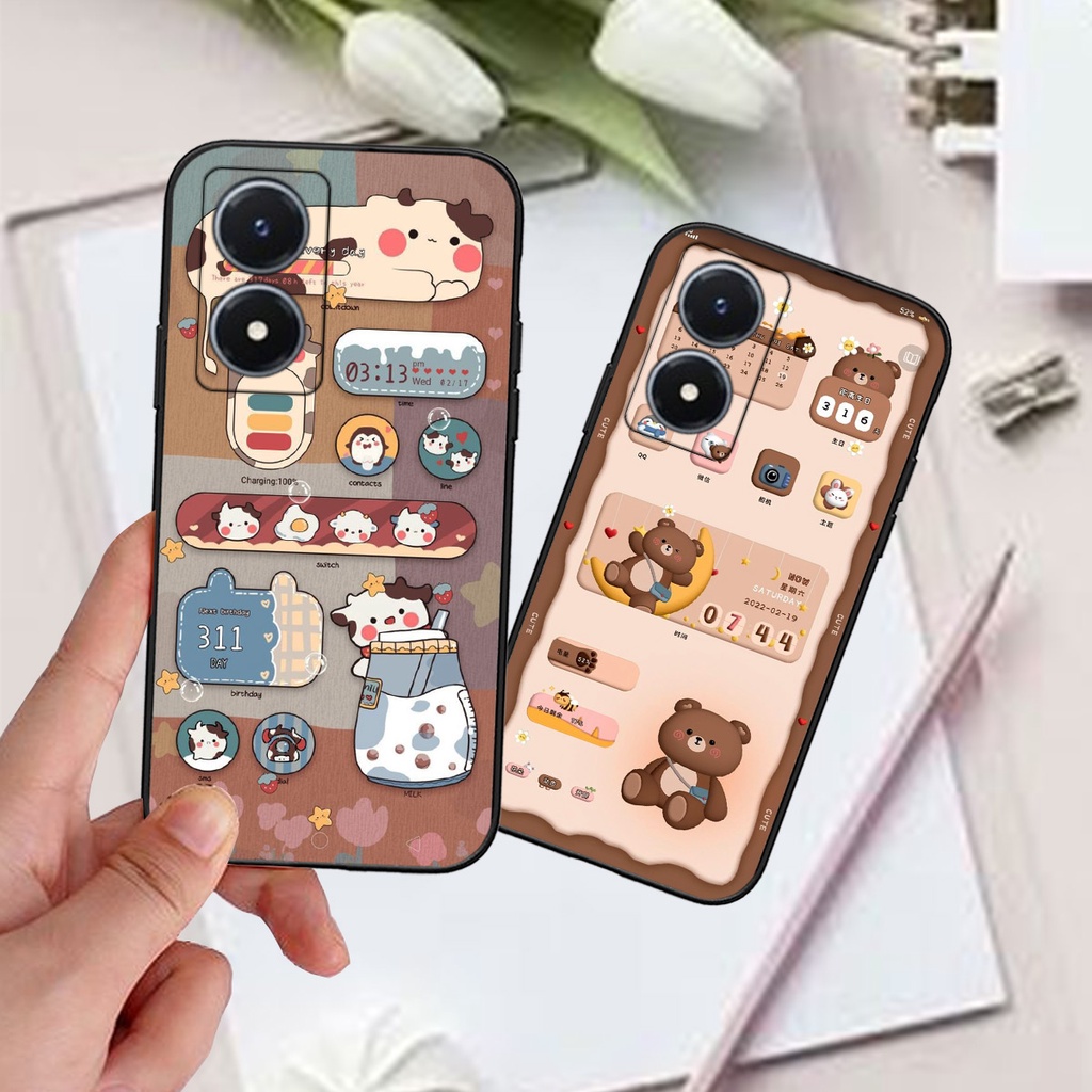 Ốp lưng điện thoại Vivo Y02S / Y01 bộ hình gấu hot trend cute siêu đẹp