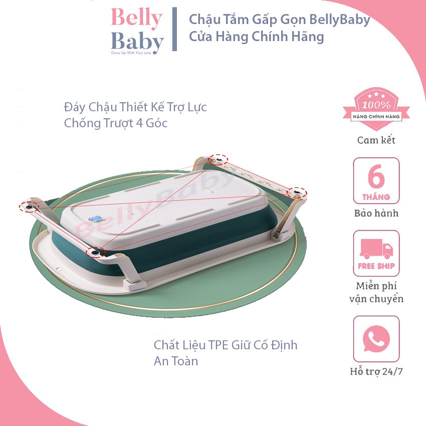 Chậu Tắm Gấp Gọn BellyBaby Với Size Lớn Thoải Mái Cho Bé - Tiện Lợi Cho Mẹ - Tiết Kiệm Không Gian - BellyBaby