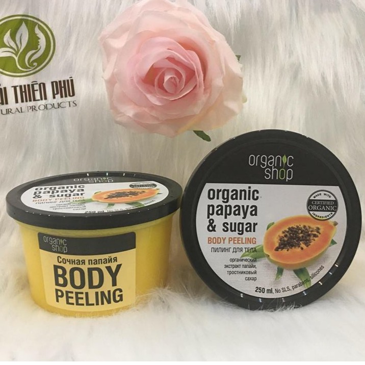 Tẩy Tế Bào Chết Body Organic Shop Chiết Xuất Đu Đủ