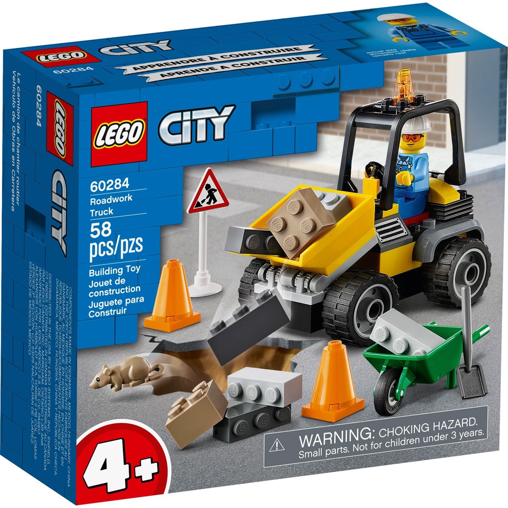 LEGO 60284 City - Xe Xúc Lật Sửa Chữa Đường