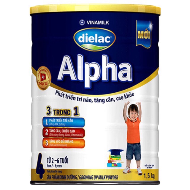 Sữa bột dielac alpha 4 loại 1,5kg dành cho bé từ 2 tuổi trở lên