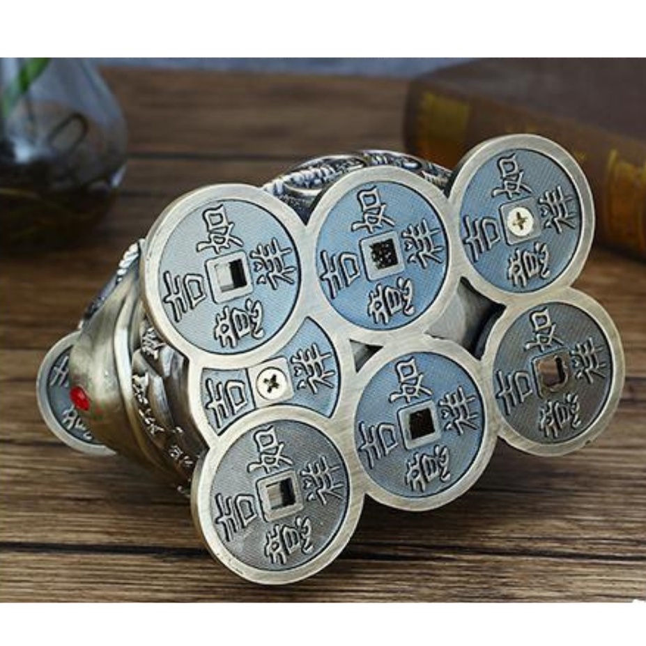 Gạt tàn đồng Cóc ngậm tiền phong thủy, kim loại chống rỉ sét, oxy hóa NO1VIE