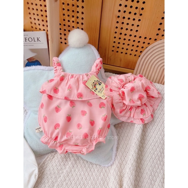 Sét body hai dây kèm mũ cho bé từ 5-13kg