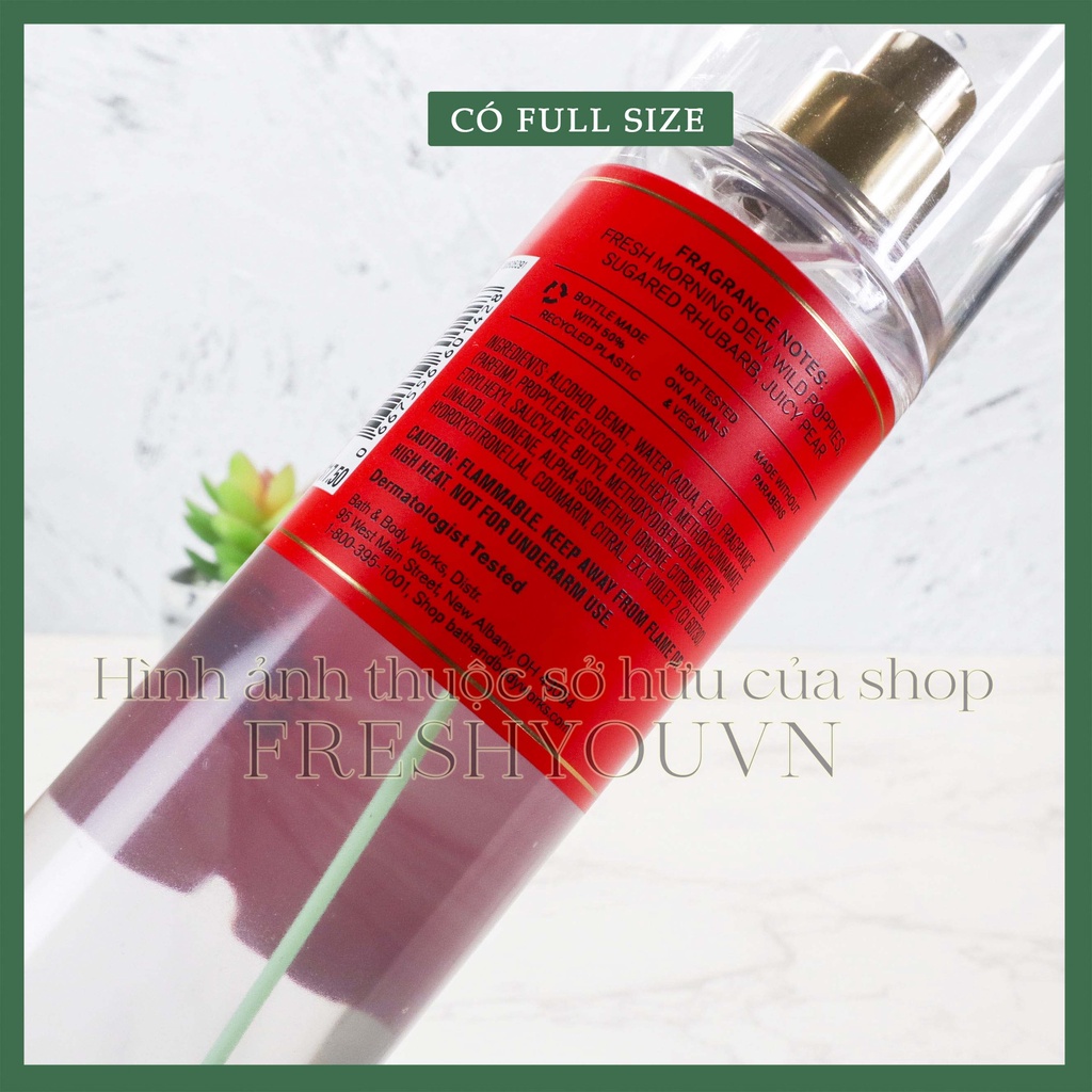 Poppy - Xịt thơm toàn thân body mist khác Bath & Body Works - fresh you