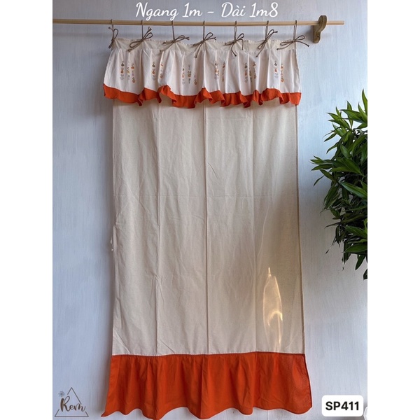 Rèm Phối Hoạ Tiết Dây Thừng Phong cách Vintage, Trang Trí Cửa Sổ