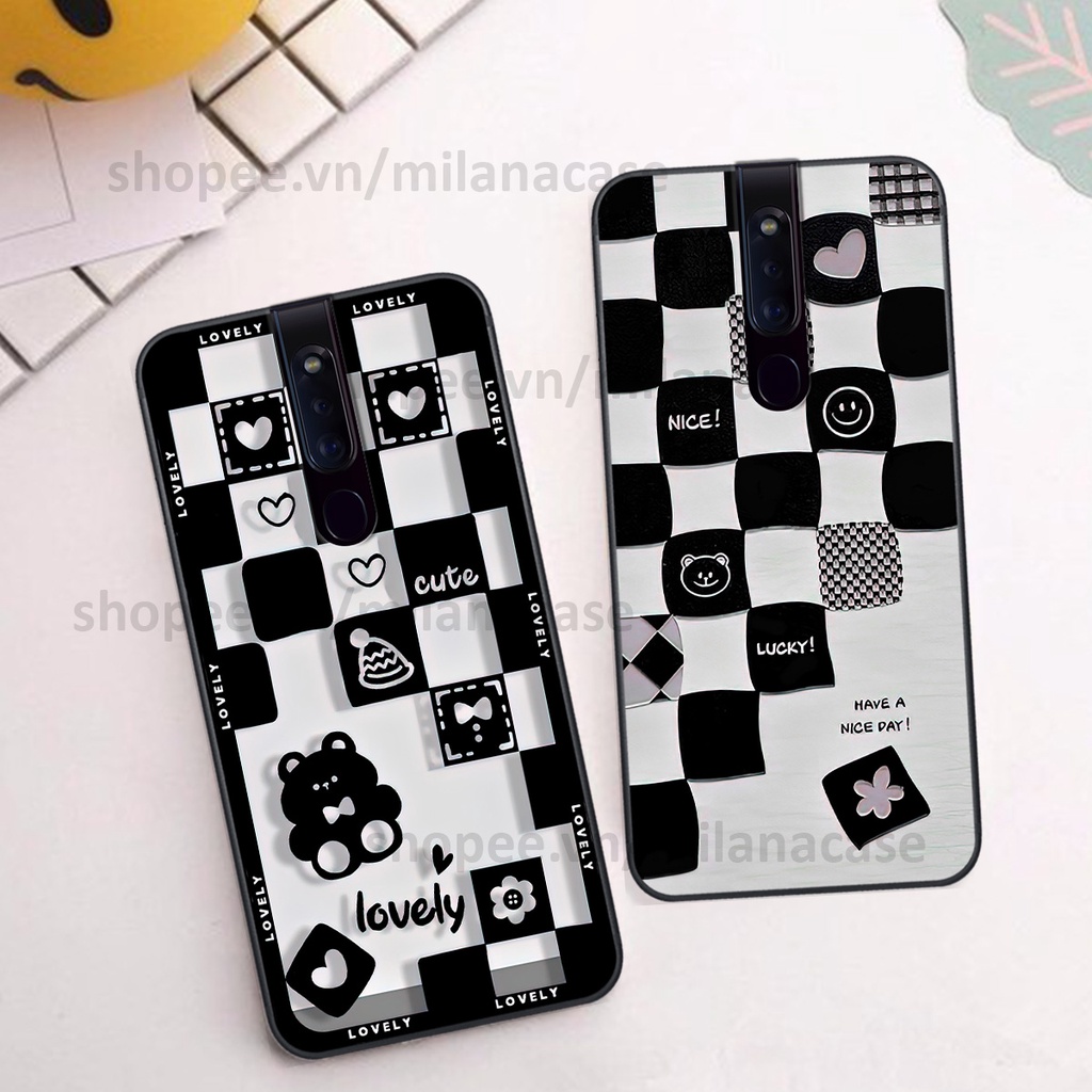 Ốp Oppo F11 / F11 Pro in hình caro trái tim siêu đẹp, siêu nét đầy phong cách cá tính