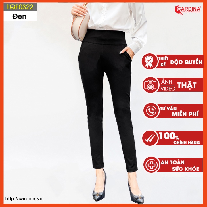 Quần công sở nữ CARDINA chất umi cao cấp khóa sườn kiểu dáng đơn giản, nhẹ nhàng, nữ tính 1QF03.