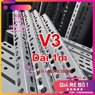 Sắt v lỗ, v3.3 dài 100cm, lắp kệ sắt v lỗ đa năng