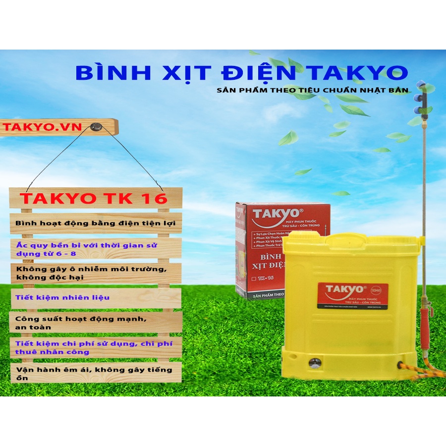 Bình xịt điện 16 lít Takyo TK16