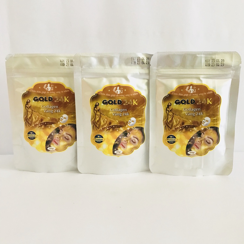 Bột đắp mặt nạ tinh chất vang 24k dưỡng da trắng sáng, mịn màng gói 100G- MCV