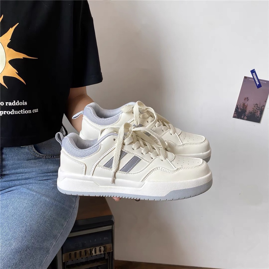 Giày Sneaker kẻ vạch xám xanh PHẢN QUANG Giày đôi nam nữ