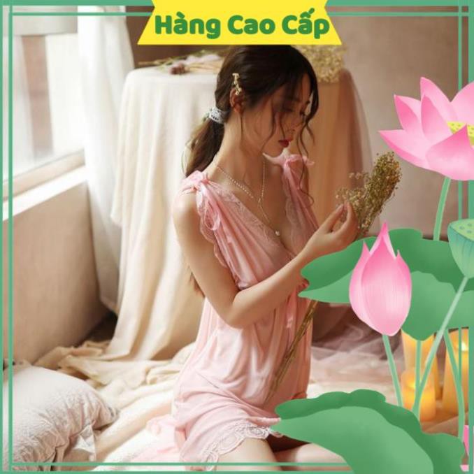 Váy Ngủ Sexy Gợi Cảm  Váy Ngủ Ren Sexy Bẹt Vai Mặc Hai Kiểu Đồ Ngủ Big Size Voan Thun Với Màu Hồng Dễ Thương | BigBuy360 - bigbuy360.vn