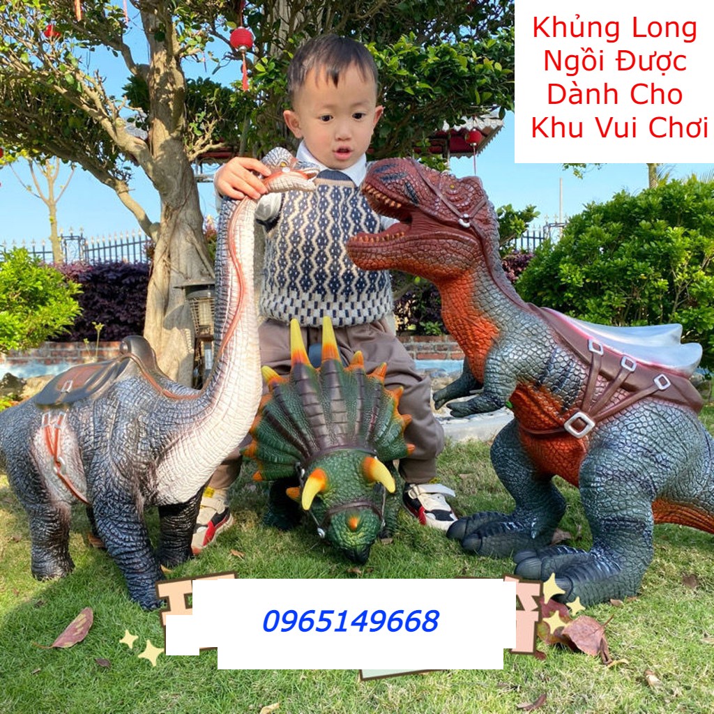 Đồ chơi khủng long mô hình bằng cao su mềm cho khu vui chơi có thể ngồi được