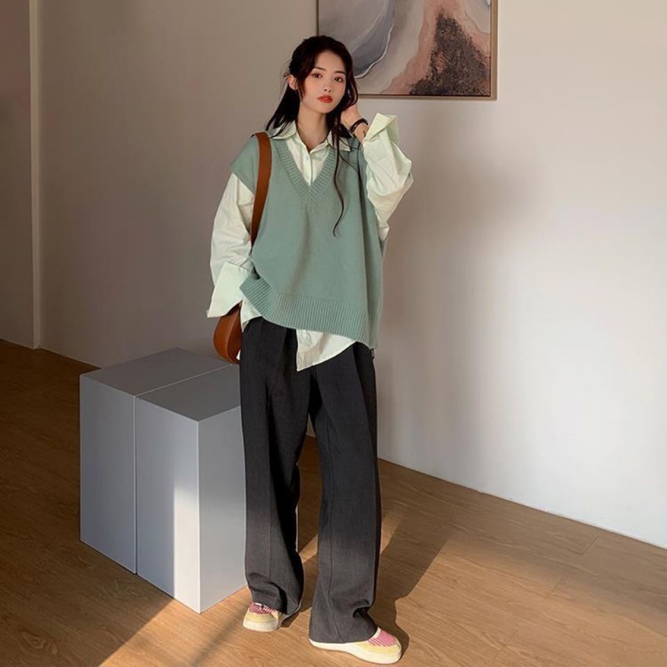 【Yuki】Set áo sơ mi + gile đậm chất phong cách Hàn QUốc có bán lẻ | BigBuy360 - bigbuy360.vn