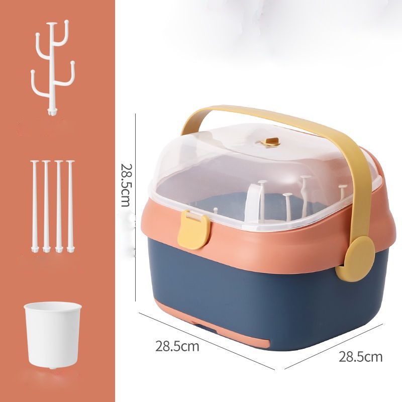 [Hàng HOT] Khay Úp Bình Sữa Có Nắp Đậy Nhựa cho bé nhỏ gọn chống bụi thoát nước【Tennessee052】