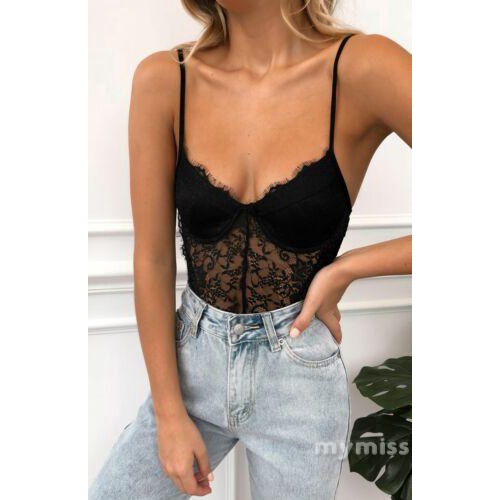 Trang phục bodysuit ren cổ chữ V sát nách quyến rũ cho nữ