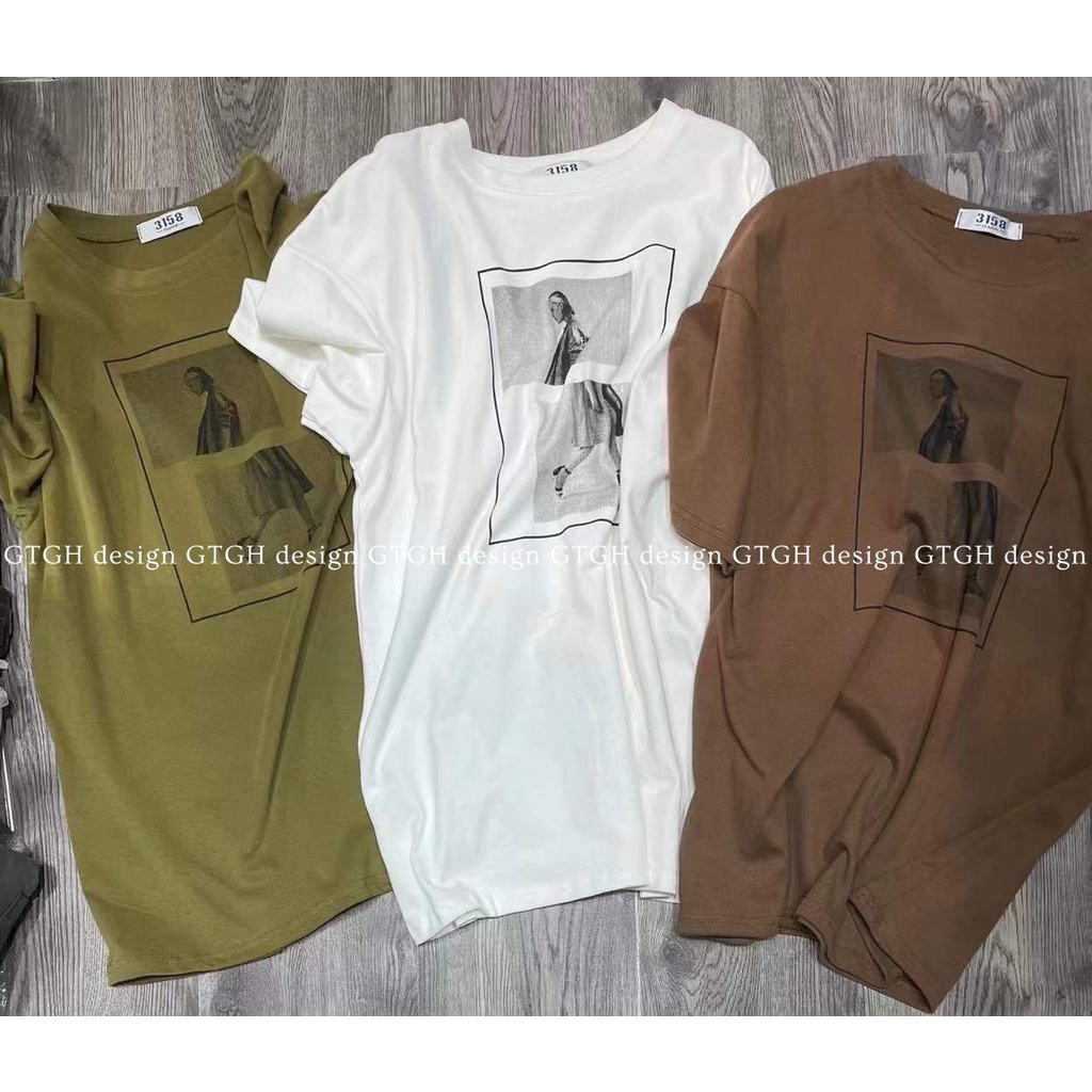 Áo thun nữ cô gái Quảng Châu from rộng tay ngắn phông unisex dấu quần chất cotton mềm mịn in hình 3d