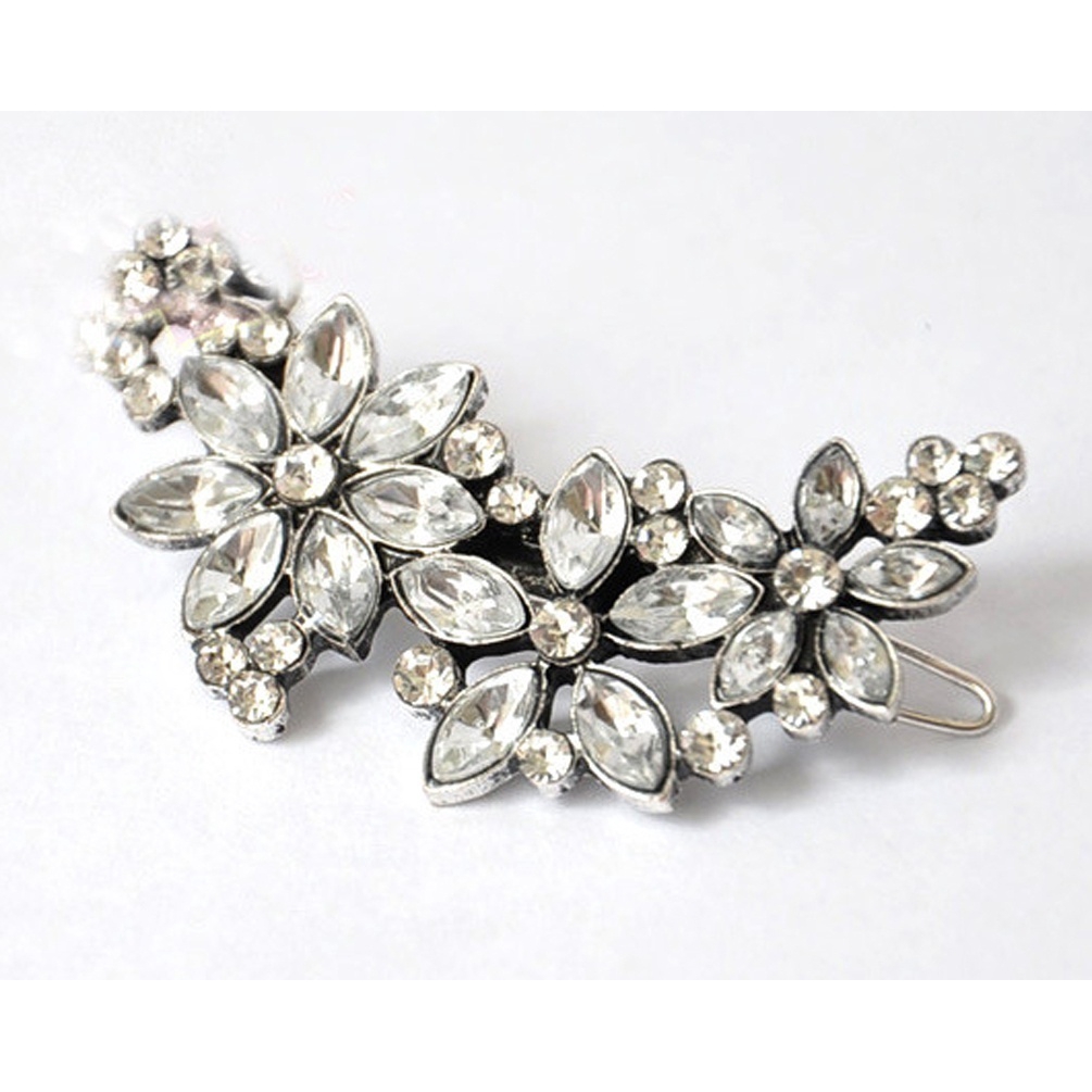 Kẹp tóc kiểu dáng hoa nhỏ đính đá lấp lánh thời trang cho nữ