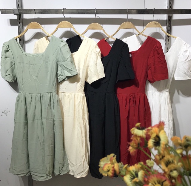 XẢ HÀNG - VÁY CỔ VUÔNG CHẤT MÁT MS16267