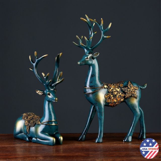 Tượng Đôi Hươu Decor Trang Trí