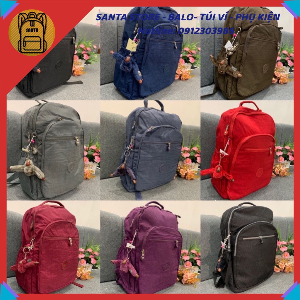 Balo nữ Kipling MS2145 đi học thời trang học sinh Ulzzang Hàn Quốc vải dù cao cấp Ba lô đựng vừa Laptop A4 nhiều ngăn