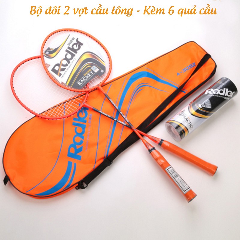 Bộ Đôi Vợt Cầu Lông Khung Hợp Kim Siêu Nhẹ Kèm 6 Quả Cầu HB88