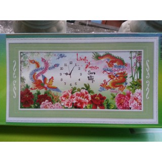 Tranh đính đá đồng hồ h2039