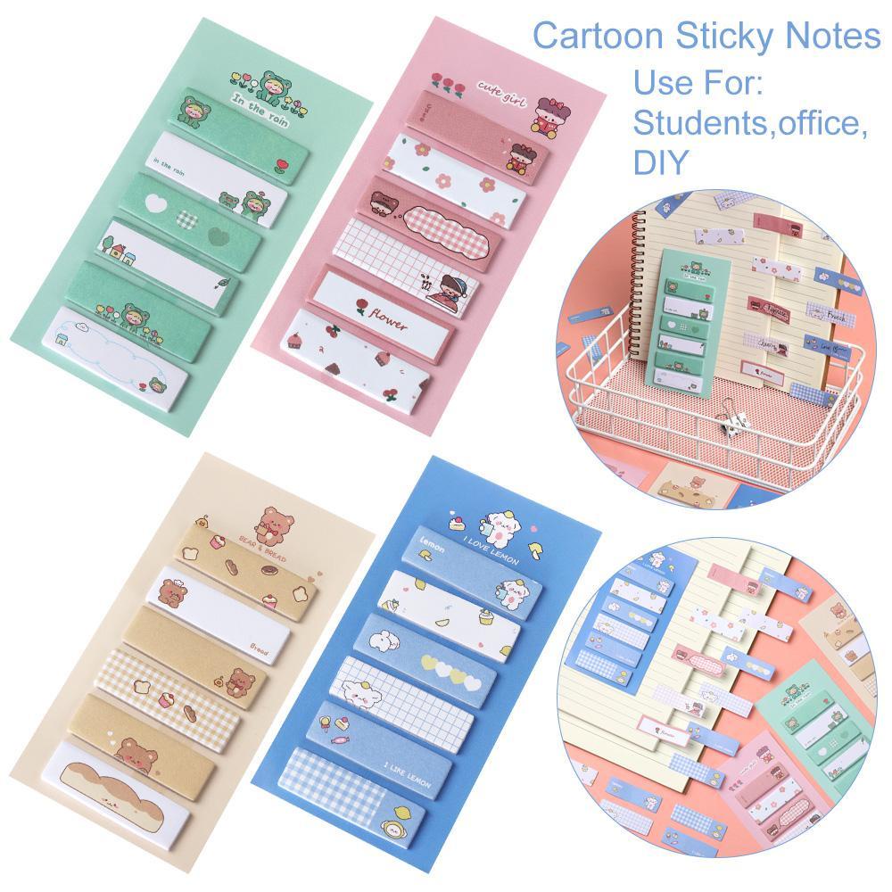 PISTA Bộ 120 Tờ Giấy Ghi Chú Họa Tiết Hoạt Hình Dễ Thương