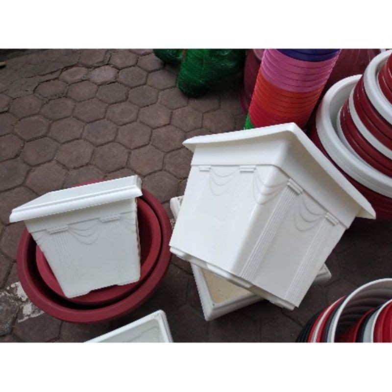 Combo 02 chậu vuông nơ 48x48 siêu to