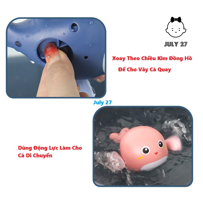 Cá Heo Bơi Lội, Đồ Chơi Thả Bồn Tắm, Cá Heo Bơi Vặn Cót Dễ Thương Cho Bé Yêu  - July 27