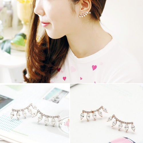 Cặp khuyên vành tai mạ bạc đá quý nhân tạo xinh xắn cá tính sang trọng dành cho nữ