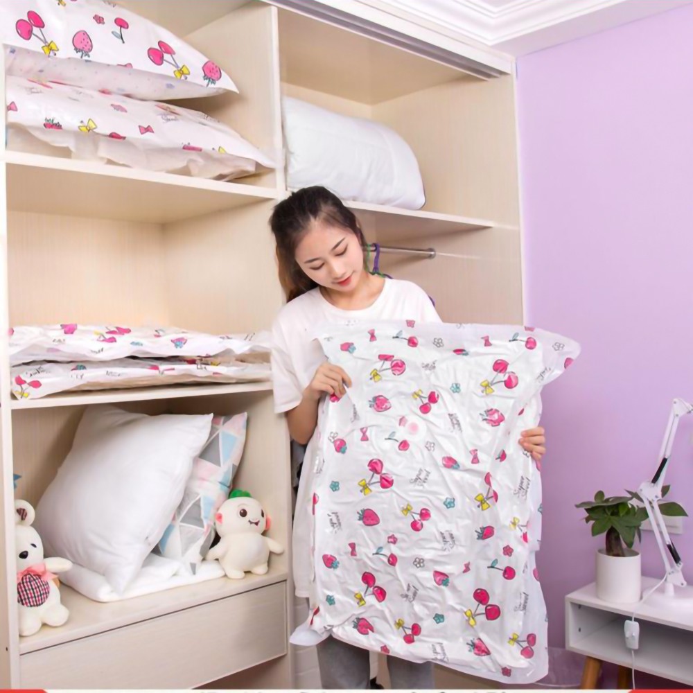 COMBO 08 TÚI HÚT CHÂN KHÔNG ĐỰNG CHĂN, QUẦN ÁO, GA GỐI HÌNH CHERRY