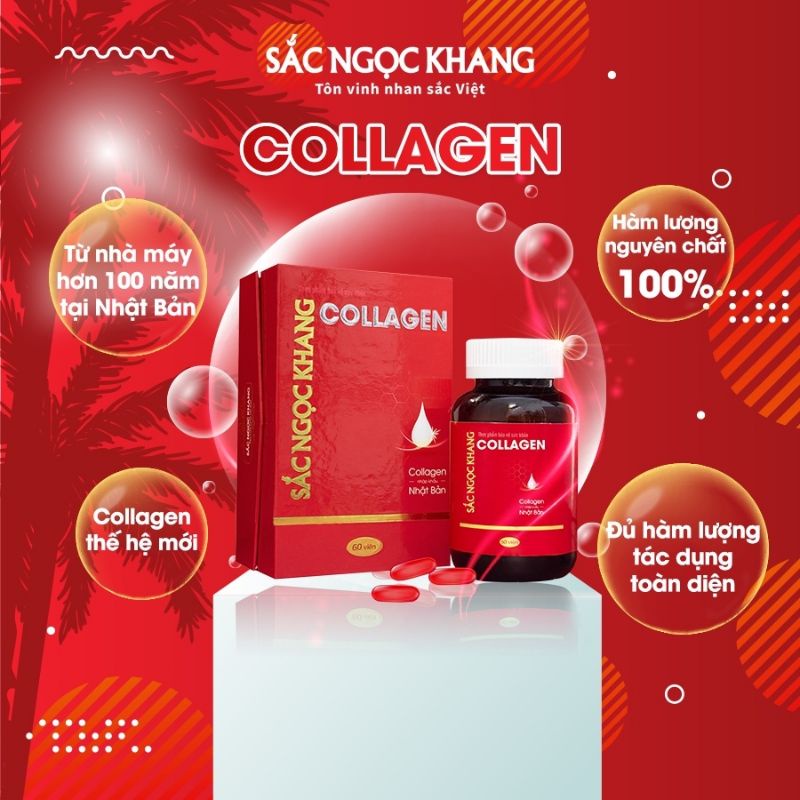 Viên uống collagen Sắc Ngọc Khang (hộp 120v), trẻ đẹp cùng thời gian