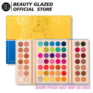 Bảng phấn mắt beauty glazed 63 màu sắc tông lì chống thấm nước 250g
