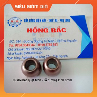 5 đôi bạc quạt tròn - lỗ đường kính 8mm