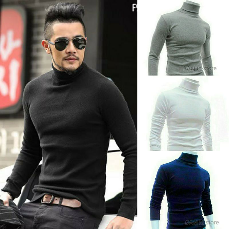 Áo Thun Nam Dài Tay Cổ Lọ Thời Trang Hàn Quốc