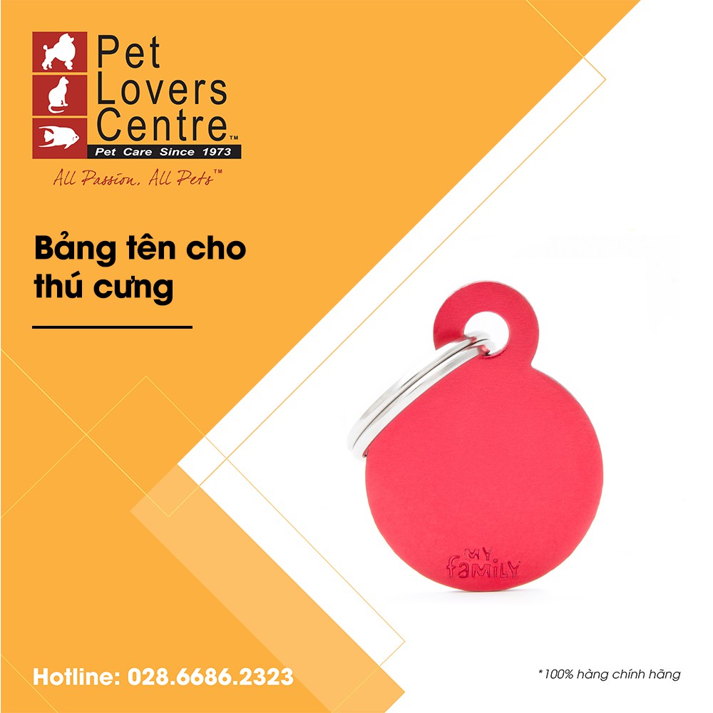 [Xuất xứ Ý] Bảng tên chó mèo khắc nội dung theo yêu cầu / Pet tag CIRCLE (Small)