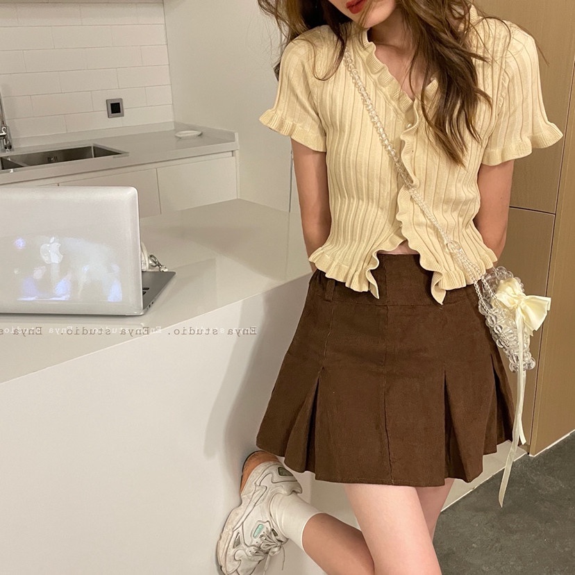 Áo Dệt Kim Ngắn Tay Thời Trang Dành Cho Nữ