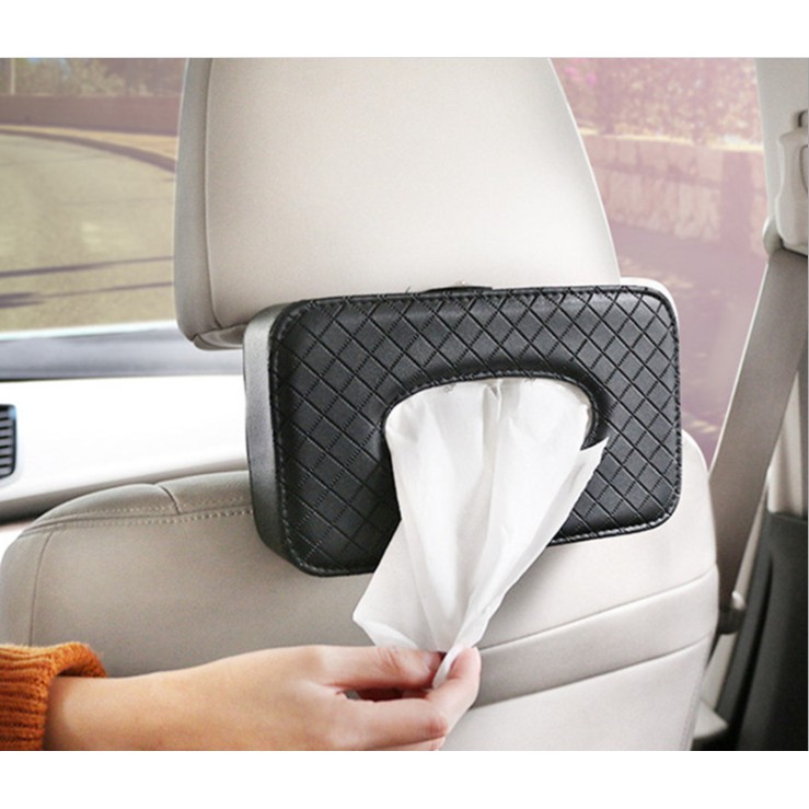 Hộp đựng khăn giấy trên ô tô bằng da cao cấp, hộp đựng khăn giấy tiện lợi trên xe hơi.