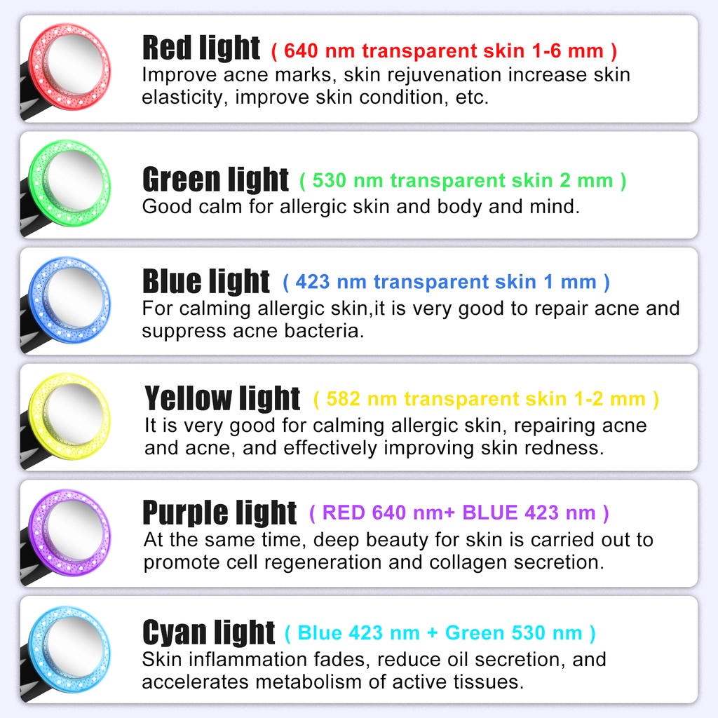 Máy Massage Cơ Thể Bằng Sóng Siêu Âm 6 Trong 1 Có Đèn LED