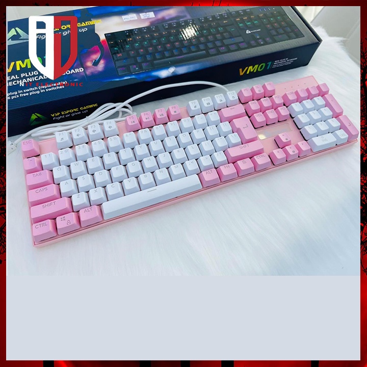 Bàn phím cơ VSP VM01 Led Rgb gaming có dây bàn phím máy vi tính laptop pc đèn led Keyboard chuyên game