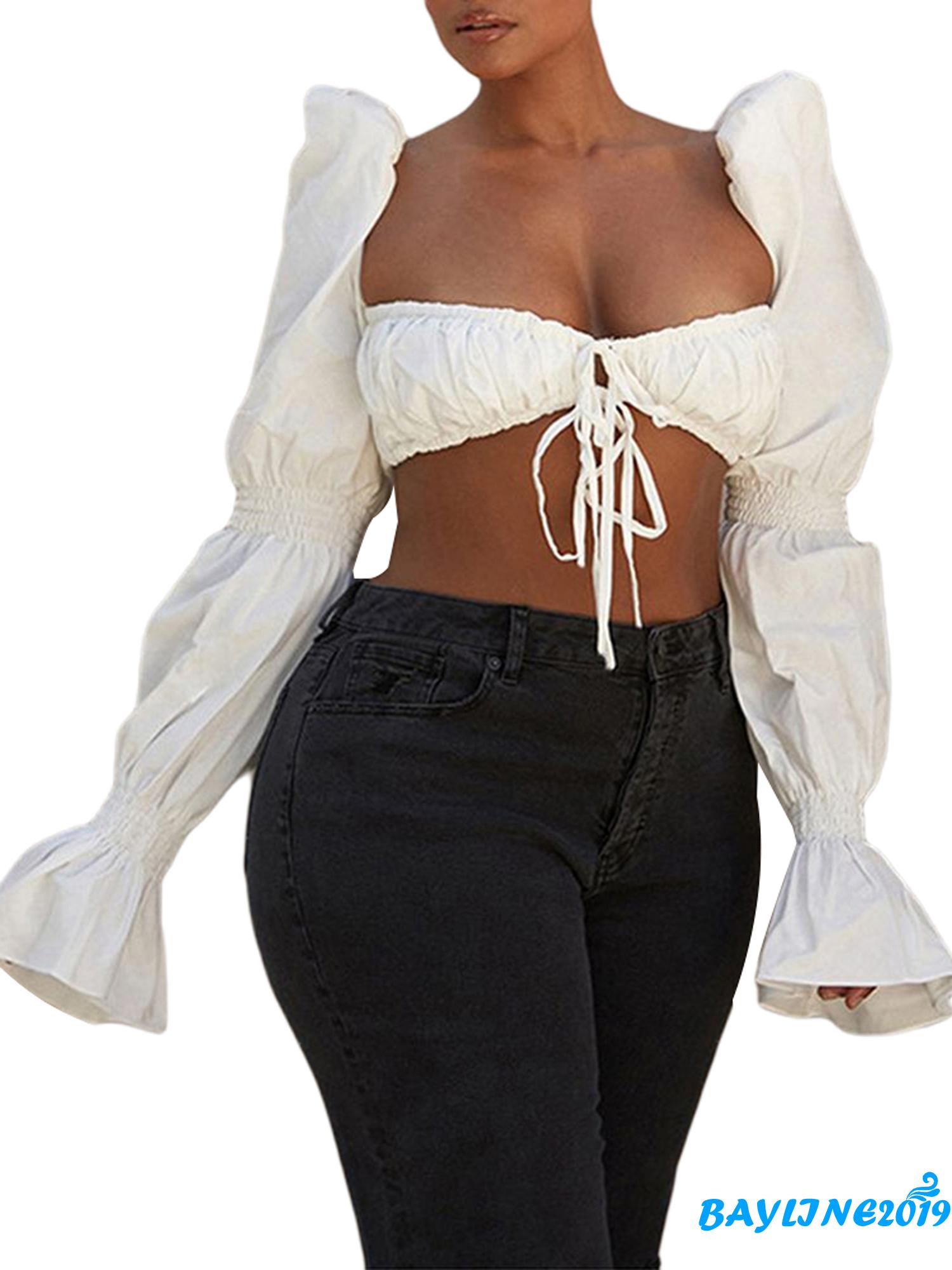 Áo croptop tay dài phong cách thời trang dành cho phái đẹp | BigBuy360 - bigbuy360.vn