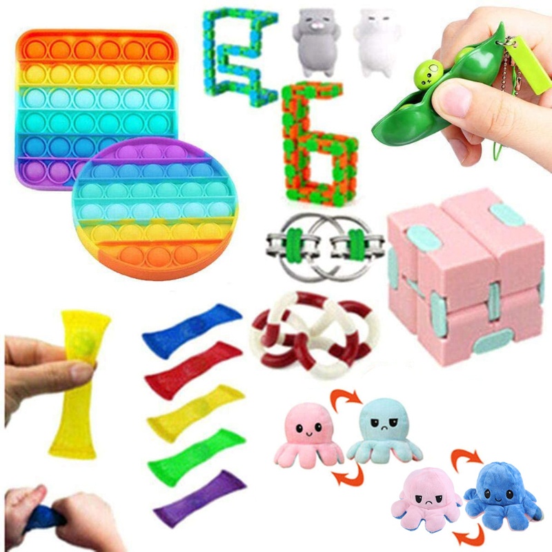 1 Bộ Đồ Chơi Fidget Spinner BằNg Silicone GiúP GiảM Stress