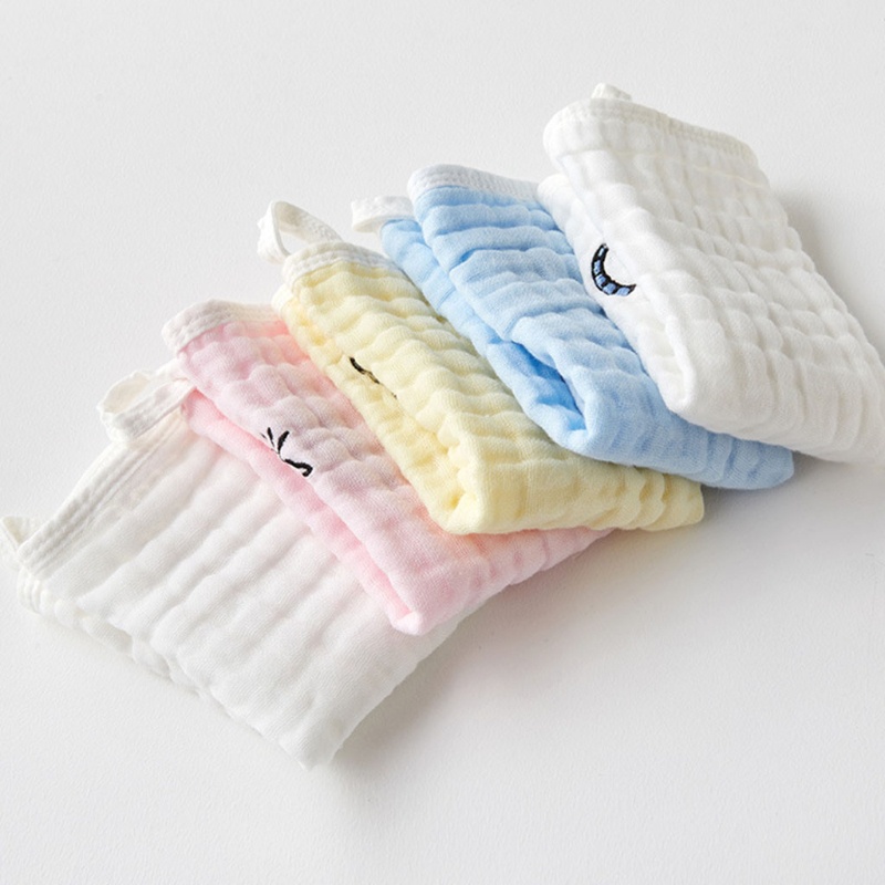 Set 5 Khăn Lau Mặt Bằng Cotton Mềm Tự Nhiên Cho Bé Sơ Sinh