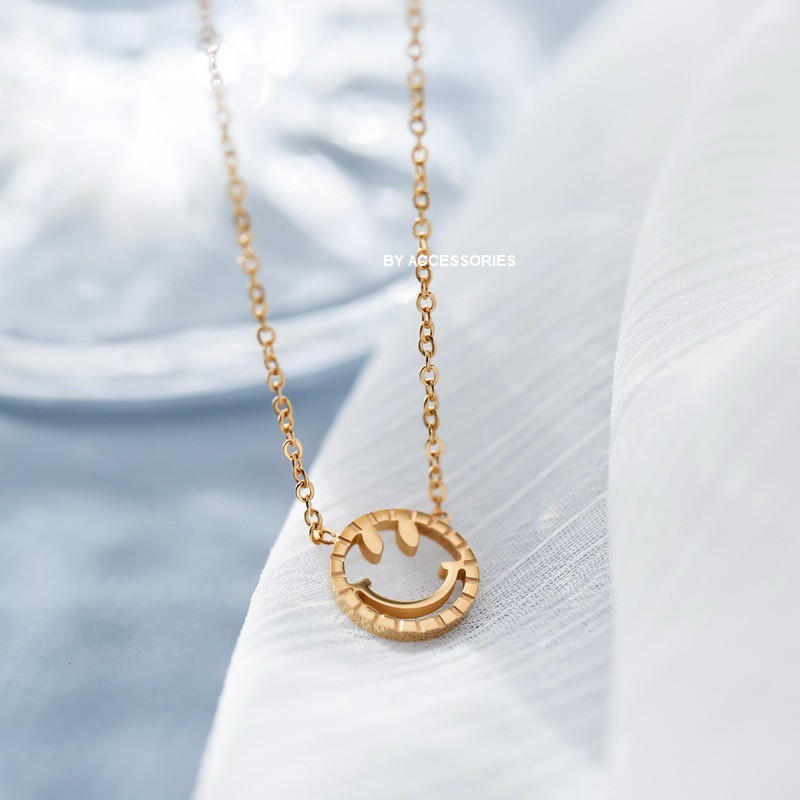 Dây chuyền và lắc tay titan mặt cười không gỉ WN190601