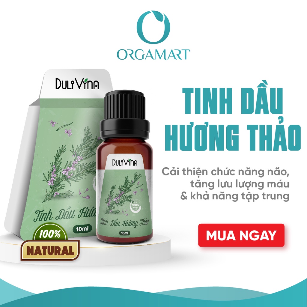 Tinh Dầu Hương Thảo RoseMary DuliVina Cao Cấp, Thiên Nhiên Nguyên Chất, Tăng Sự Tập Trung, Giảm Căng Thẳng - Chai 10ml